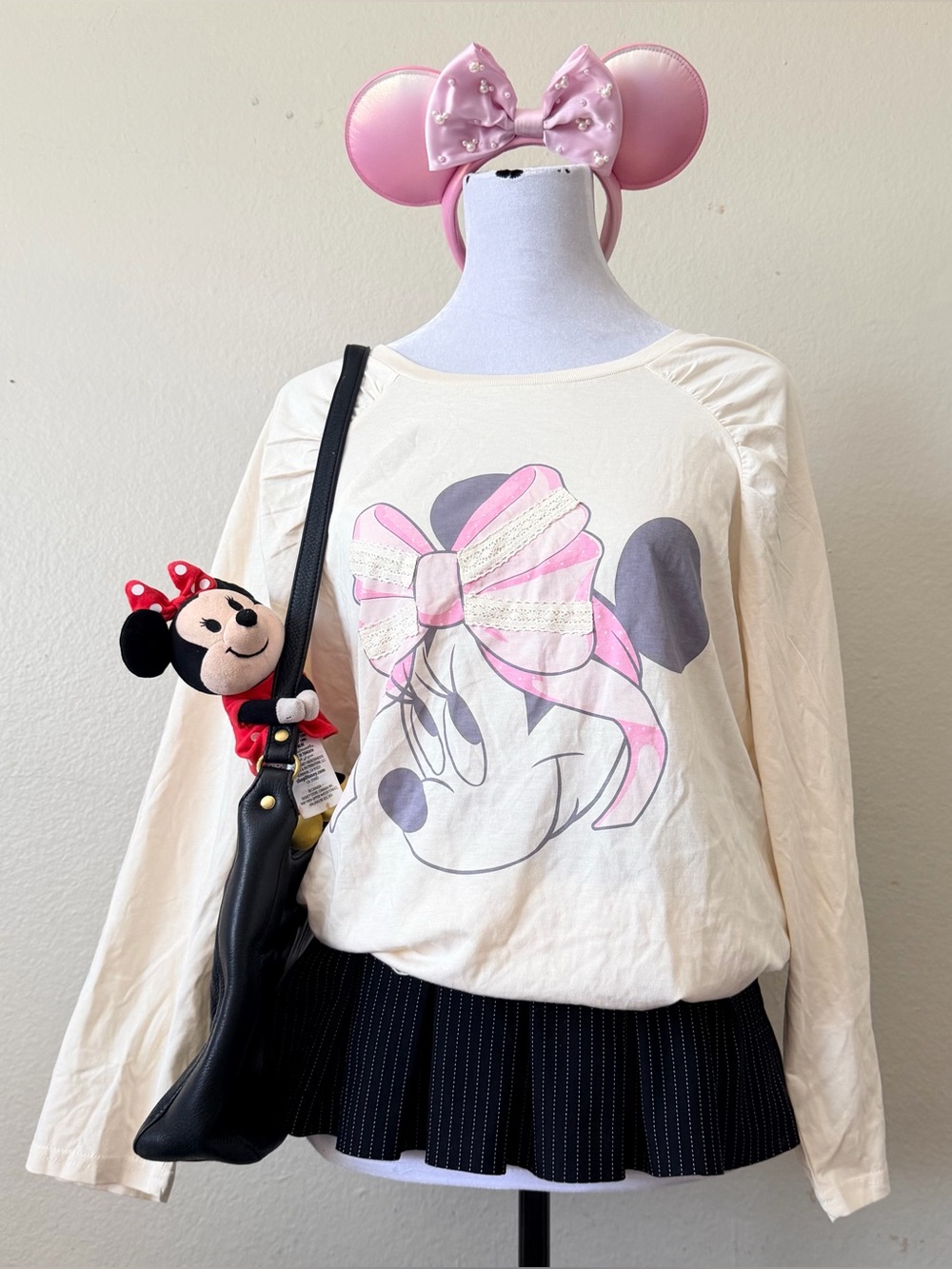 Loungefly Disney Minnie Mouse lace detail raglan tee